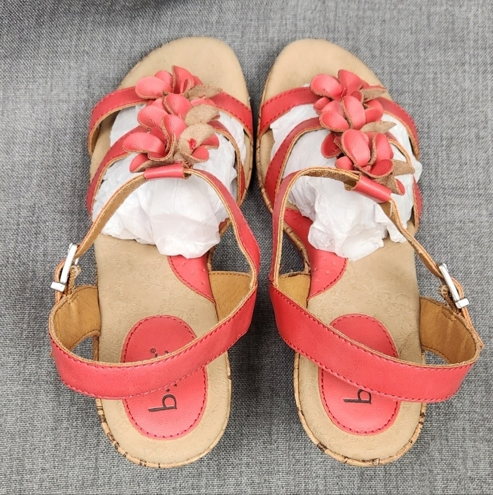 b.o.c Floral High Wedge Strap Sandals. Size 10 - Picture 7 of 12
